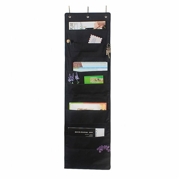 AUQ Purse Organizer for Closet,Multi-Layer Storage Design Door Organizer Hanging,Independent Layers Hanging Closet Organizer,black,36*120cm,High-quality Oxford cloth