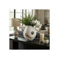 thumbnail image 3 of Modern Quartz Resin Vase for Living Room Decor - Sculptural Home Decor Accents with Open Form Design - Decorative Stone-like  Flower Vase for Room, Bedroom, Office, and Table Styling - 14", White, 3 of 12