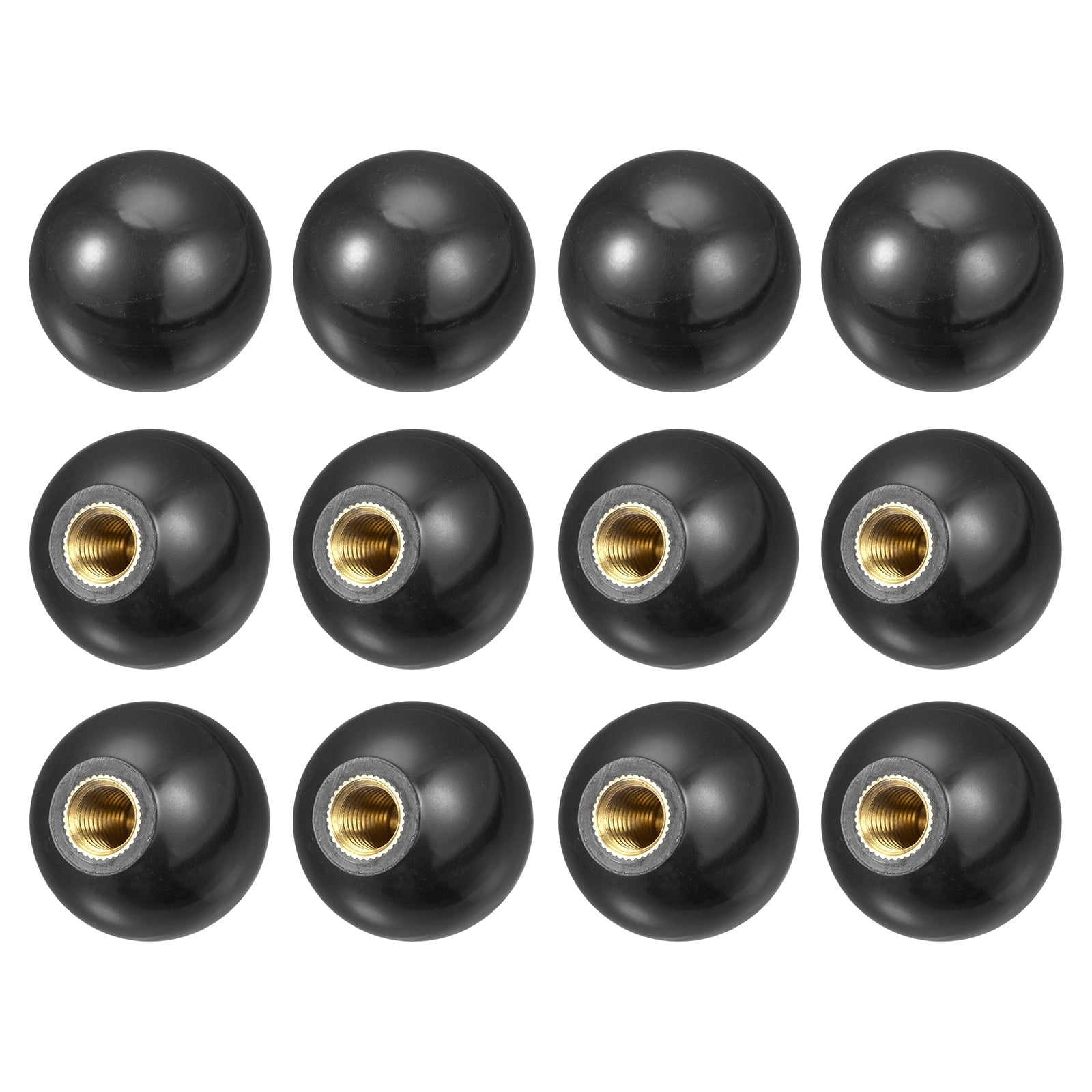 12 Boutons Boule Filetés – M6 Femelle – Rouge Cuivre – 0,98 Pouce – Pour Meubles Et Bricolage