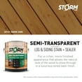 thumbnail image 5 of Storm Stain Semi-Transparent Log & Siding Stain + Sealer, Dark Oak, 1 Gallon, 5 of 8