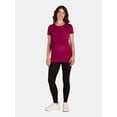 thumbnail image 2 of Time and Tru Maternity Tee with Short Sleeves for Women, Sizes S-XXL, 2 of 5