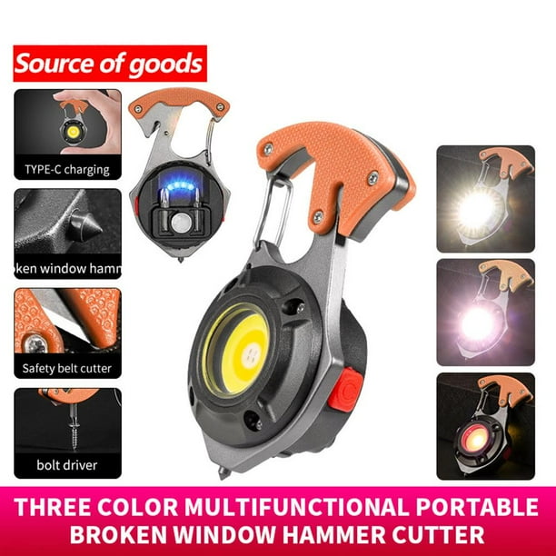 Bombilla Linterna LED COB multifunción para acampar, destornillador, llavero, lámpara (naranja) Wdftyju Para estrenar