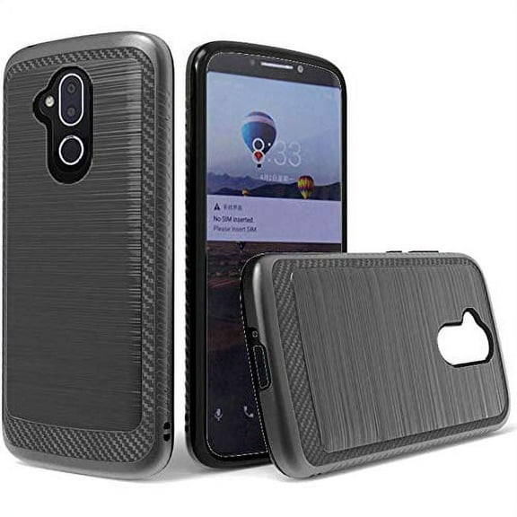 GSA Brushed Hybrid Edged Lining Case For Alcatel 7 Folio, 6062W (Black)