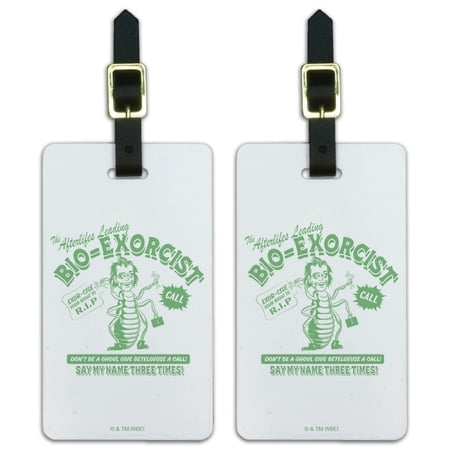 Beetlejuice Bio Exorcist Luggage ID Tags Suitcase Carry-On Cards - Set of 2