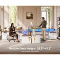 thumbnail image 4 of 76.8" x 72.8" Farmhouse L Shaped Electric Standing Desk with 3 Drawers and Storage Cabinet, 4 of 8