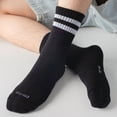 thumbnail image 3 of Lumtrix Striped Athletic Crew Socks,Wicking Running Socks For Men&Women,Breathable Casual Gym Socks A A, 3 of 3