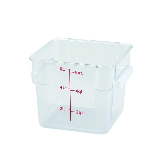 Winco Square Storage Container, 6-Quart,Clear