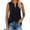 Black, variant on Munlar Beige Tank Tops for Women Pleated Vacation 2025 V-Neck Solid Sleeveless Loose Tshirts L