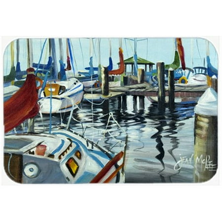 Caroline's Treasures Orange Sail Sailboats Kitchen/Bath Mat