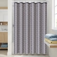 thumbnail image 7 of REGALWOVEN V-Stripe Shower Curtain Sets, Waterproof Fabric Bath Curtain with 12 Hooks, Washable Minimalist Modern Hotel-Style Grey 71"W x 71"L, 7 of 7