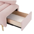 thumbnail image 5 of Teddy Velvet Storage Ottoman Bench with 2 Drawers, Footrest Couch with Metal Legs and Padded Seat, Tufted End of Bed Stool with Solid Wood Frame for Entryway Dorm Living Room Bedroom, Pink, 5 of 9