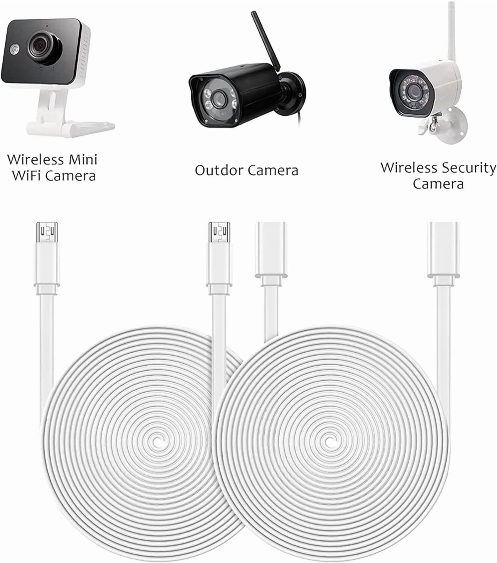BUTTERFLY- 10Ft Micro Usb Power Extension Cable For Wireless Security Cameras 2 Pack