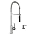thumbnail image 1 of Cahaba CA6113SS Industrial 1-Handle Pull-Down Kitchen Faucet with Soap Dispenser in Brushed Nickel, 1 of 1