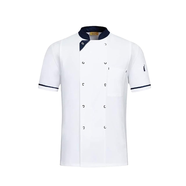Delantal de cocina Sonducket poliéster profesional bolsillo con hebilla transpirable 4XL Blanco