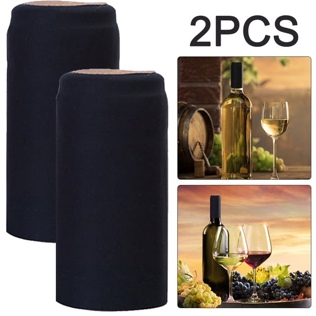 100 Uds Pro Botella Vino Cápsulas Termorretráctiles Tapas Botella Película Retráctil (negro)