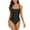 Black, variant on WREESH Womens One Piece Swimsuit Solid Color Swim Suits New Fashion Splicing Swimsuit Casual Bikini Swimsuit Features: Sleeveless Bathing Suits Dark Blue