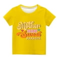 thumbnail image 3 of AJTQTH Cute Kids Boys Girls Summer T-Shirts Funny Letters Print Short Sleeve Mother's Day Gift Tees Loose Fit Casual Round Neck Holiday Outfit Clothes Yellow 9 Years, 3 of 4