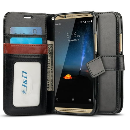 ZTE Axon 7 Case, J&D [Wallet Stand] [Slim Fit] Heavy Duty Protective Shock Resistant Wallet Case for ZTE Axon 7 - [Not Compatible with ZTE Axon 7 Mini] -
