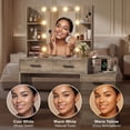 thumbnail image 4 of Homall Makeup Vanity Desk with LED Lights, Mirror & Power Outlet, Dressing Table with 4 Shelves and 5 Drawers, Vanity Set & Nightstand for Bedroom, Gray, 4 of 8