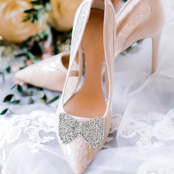 OUNONA 1 Pair Zinc Alloy Rhinestone Shoe Clips for Pumps, and Stylish Shoe Accessories for Women