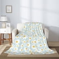thumbnail image 2 of Disketp Daisies Flowers Cozy Flannel Fleece Throw Blanket: Has a velvety texture for All Seasons - Perfect for Women, Men, & Kids"80"x60", 2 of 6