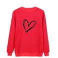 thumbnail image 4 of Besolor Womens Fall Spring Sweatshirt Heart Printed Crewneck Long Sleeve Tops Casual Loose Plus Size Pullover Blouse, 4 of 4