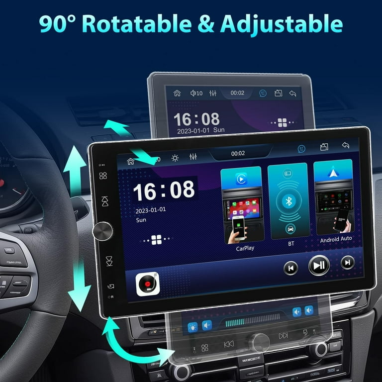 Alondy Single Din Car Stereo 10.4 Inch Rotatable Touchscreen