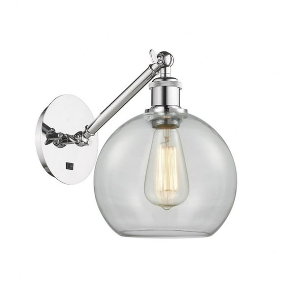 317-1W-PC-G122-8-LED-Innovations Lighting-Athens - 1 Light Wall Sconce In Industrial Style-12.38 Inches Tall and 8 Inches Wide Polished Chrome Clear