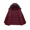 thumbnail image 4 of Wantdo Women's Plus Size Coat Insulated Puffer Jacket Warm Thicken Quilted Winter Parka Jacket Wine Red 3XL, 4 of 8