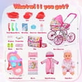 thumbnail image 2 of JoyStone Baby Doll Stroller Set Toys for Girls Toddler, Baby Doll Accessories and 2 Sets Doll Clothes for Realistic Pretend Play, 2 of 9