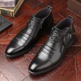 thumbnail image 2 of Mepaouo Classic Leather Boots for Men Modern Business Formal Oxford Shoes Retro Comfy Derby Shoes, 2 of 8