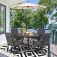 thumbnail image 4 of Costway Set of 4 Patio Swivel Dining Chairs Cushioned Armrest Garden Deck Gray, 4 of 9