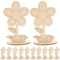 HOKARUA 12pcs Unfinished Wooden Flowers Crafts Wooden Flowers To Paint Flower Decor