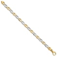 thumbnail image 2 of 14k Two-tone Bracelet Chain Styles Fancy 6.5 mm 8.25 in Hand Polished Link with Lobster Clasp, 2 of 2