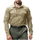 thumbnail image 2 of Blusa y camisa de manga larga con cuello vuelto para hombre, estilo casual, de color liso, con botones y bolsillos, de poliéster., 2 of 6