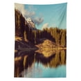 thumbnail image 3 of Ambesonne Aspen Tree Tablecloth Rectangular Table Cover, Mountain Lake Colorado, 52"x70", Green Brown Pale Blue, 3 of 4