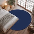 thumbnail image 3 of Navy Blue Round Rugs 3.3ft, Farmhouse Solid Navy Blue Color Modern Art Non Slip Washable Rug Runner, Low Pile Indoor Floor Carpet Mat Bathroom Rugs for Living Room, Bedroom, Kids Room, 3 of 9