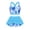 Blue, variant on Girls Tankini Swimsuit Two Piece Bathing Suits Summer Beach Swimwear with Shorts 7-11 Years