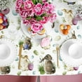 thumbnail image 4 of Easter Rectangle Tablecloth 60x102 Inch Watercolor Easter Bunny Rabbit Egg Table Cover Spring Holiday Fabric Table Cloth for Picnic Birthday Baby Shower Dinner Table Decoration, 4 of 6