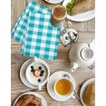 thumbnail image 4 of Turquoise Checkered Kitchen Dish Towels for Drying Dishes Set of 2, Farmhouse Buffalo Plaid Waffle Weave Microfiber Hand Tea Bathroom Towels Quick Dry & Absorbent Towel 15.7x23.6, 4 of 7