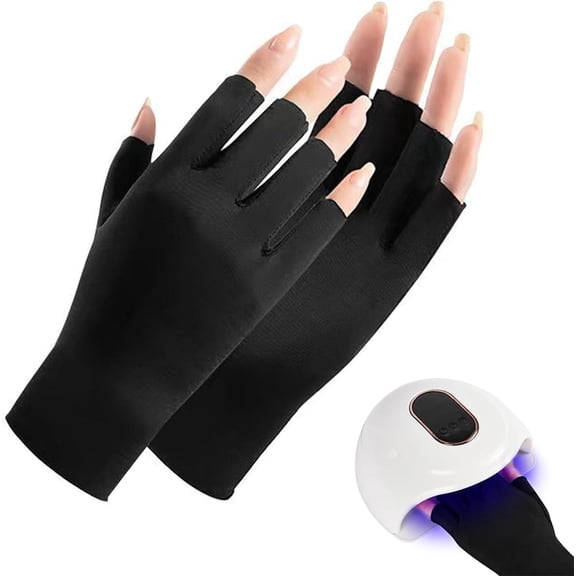 UV Gloves for Gel Nails, Anti UV Gloves for Nail Lamp Light UV Protection Gloves Cotton Fingerless Gloves Gel Manicures Glove UV Gloves for Nail Art Skin Care Protecting Hands from UV Light Harm