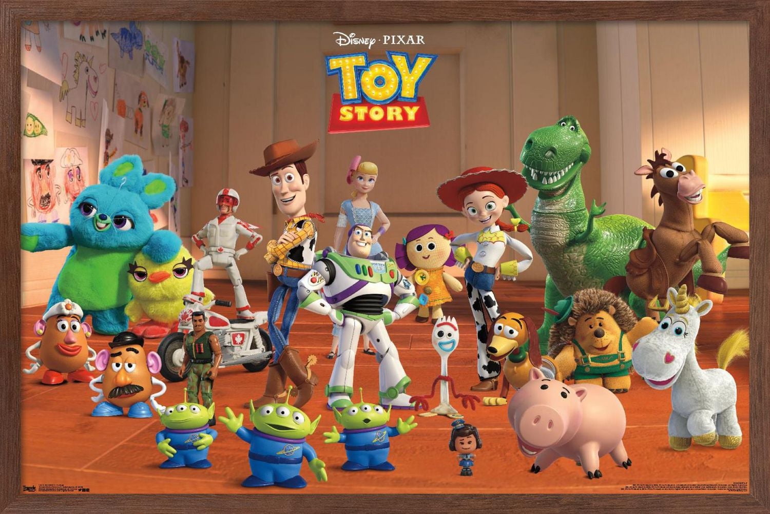 Disney Pixar Toy Story 4 - Collage Wall Poster, 22.375" x 34" Framed