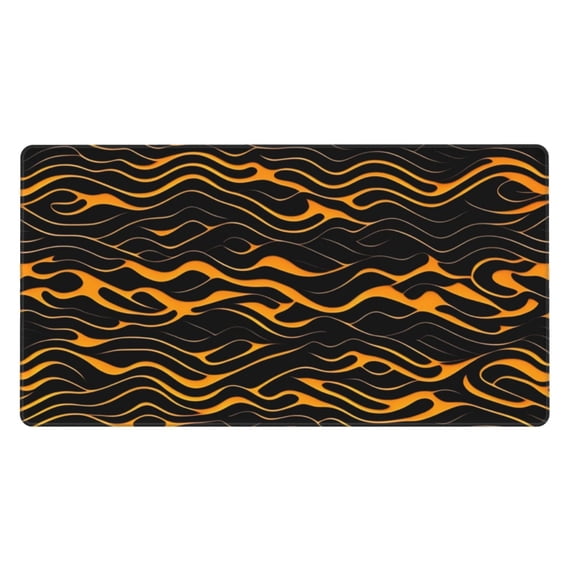 Extra Large Mouse Pad, Golden 3D Abstract Wave Desk Mat - Square Mouse Pad Non-Slip Rubber Base Mouse Pad for Desktop, Laptop, 29.5 x 15.8 inch