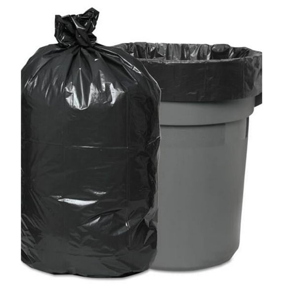 BWK 0.95 mil 60 gal Waste Can Liners, Black & Gray - 38 x 58 in. - 24 Per Roll & Roll of 4