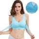 thumbnail image 5 of Sujetador deportivo con borde de encaje, hebilla cruzada en los laterales y sin nervaduras, chaleco de yoga para correr con escote ajustable y fruncido supergrande, 5 of 5