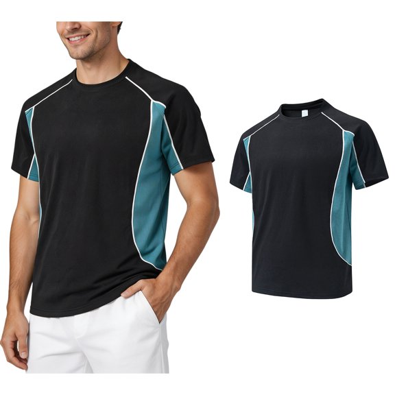 T-Shirts for Man Short Sleeve Crew Neck Basic Black Tee Shirt Men's Clothing