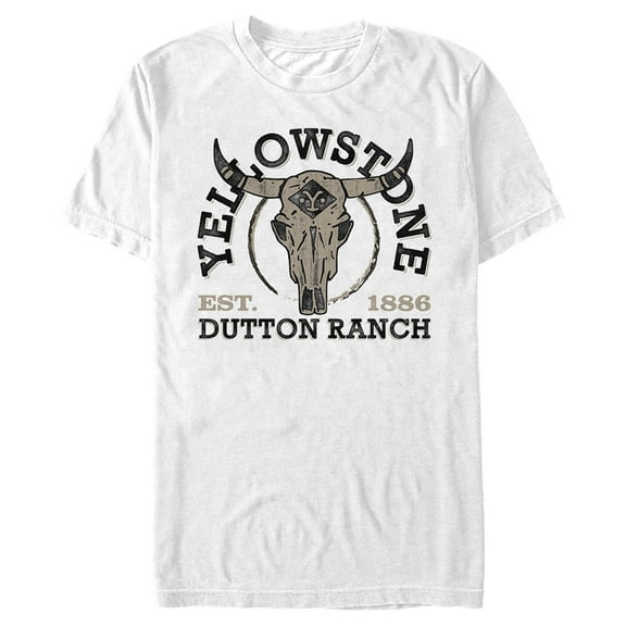 Men's Yellowstone Cow Skull Dutton Ranch Est. 1886 Graphic T-Shirt