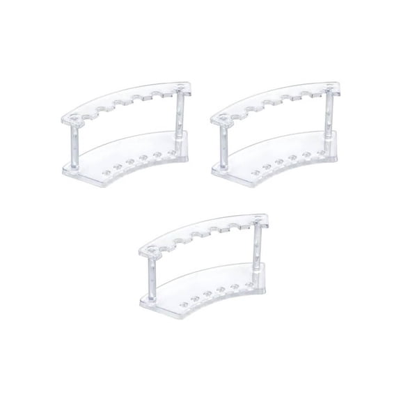 3 Pcs Acrylic Pen Display Stand, 6-Slot Clear Pen Holder Rack for Makeup Brushes, Art Pens, Writing Tools - Desktop Organizer for Office, Home