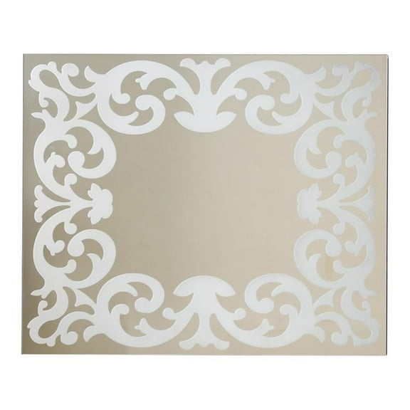 Furniture of America Queens Contemporary Wood Frame Wall Mirror in Silver