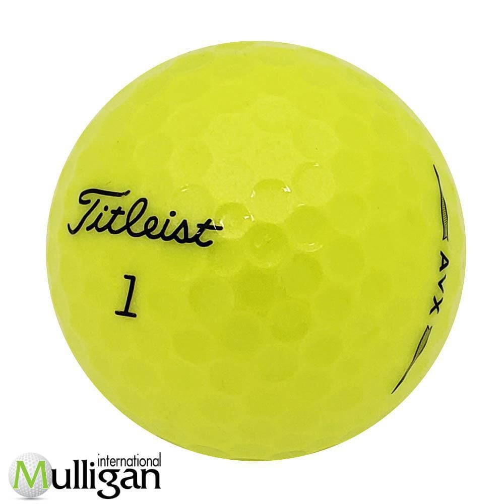 Mulligan - 12 balles de golf récupérées Titleist AVX 2024 jaunes 5A